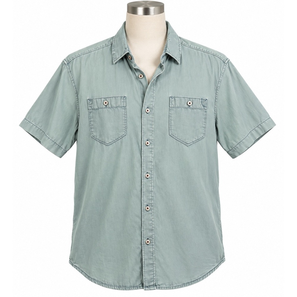 Tommy Bahama Large Shirt Short Sleeve Tencel Cotton Island Coastal Travel